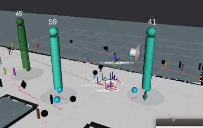 Obstacle detection example with marked objects